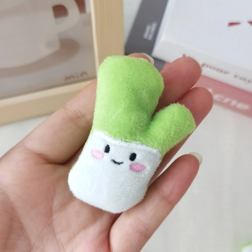 Cute Cartoon DIY Plush Toy Scallion Bone Brooch Jewelry Backpack Bag Costume Accessories Kawaii Anime Little Girl Teeth Girl Toy