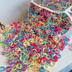 50Pcs/bag Colorful Basic Nylon Ealstic Hair Ties for Girls Ponytail Hold Scrunchie Rubber Band Kid Fashion Hair Accessories