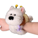 Stuffed Animal Plush Slap Bracelet Cartoon Stuffed Slap Puppy Bracelet Soft Cuddly Farm Highland Dog Plushie Bracelets For Kids