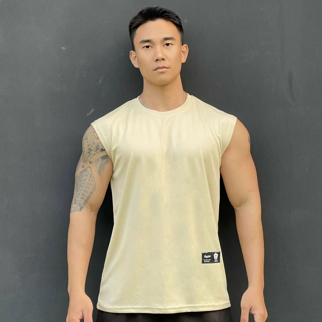 2024 New summertime Men's vest casual sports T-shirt Fitness training Tank top Gym t-shirt man quick-dry Men's clothing Top