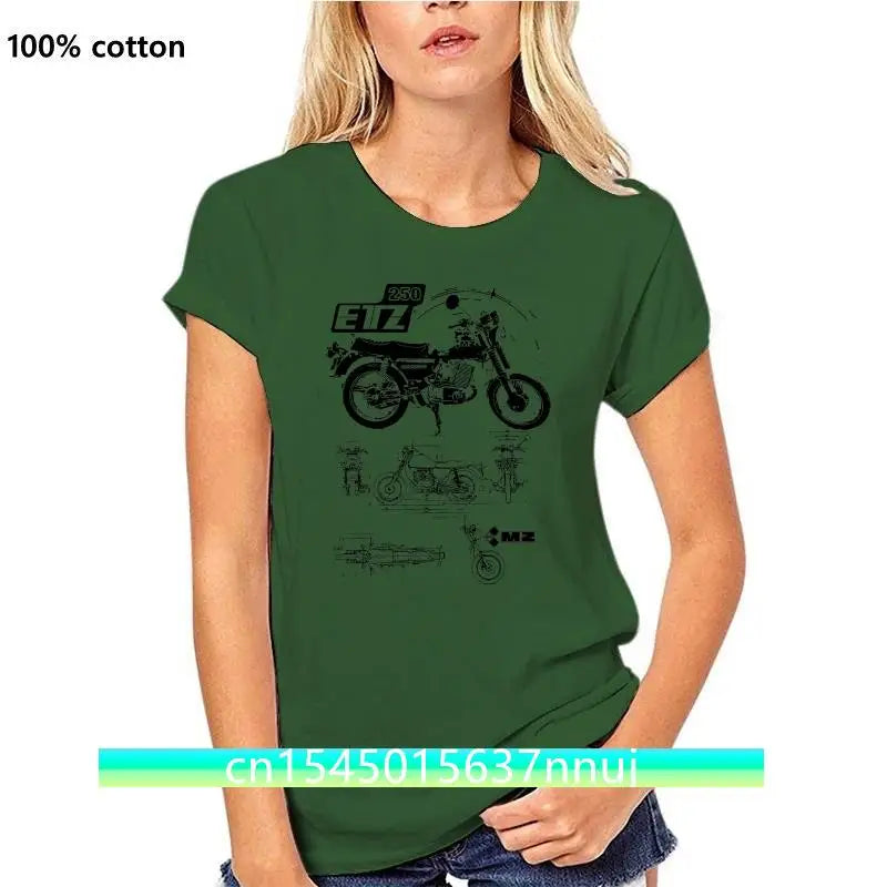 Tees Male Harajuku Top Fitness Brand Clothing T-Shirt Shirt MZ ETZ 250 DDR Kult Fun Motorrad Biker MC Ostalgie Zone Tee Shirt