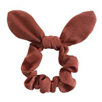 Satin Silk Bunny Ear Hair Scrunchies Gentle Rabbit Ear Hair Elastic Band Ponytail Bow Tie Scrunchy Hair Accessory