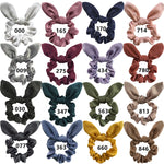 Satin Silk Bunny Ear Hair Scrunchies Gentle Rabbit Ear Hair Elastic Band Ponytail Bow Tie Scrunchy Hair Accessory